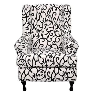 Printed Wing Chair Slipcovers - 2 Piece Stretch Wingback Chair Cover